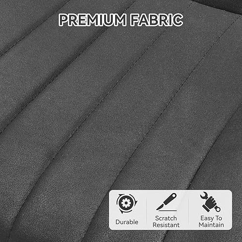 Miniatura 4 de Juego de 4 sillas de comedor modernas, sillas de comedor tapizadas con cojines gruesos, sillas de comedor cómodas de tela con patas de metal para