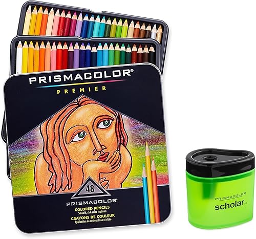 Lápices de colores con centro suave Prismacolor Premier set de 48 colores surtidos 3598T  sacapuntas escolar para lápices de colores Prismacolor