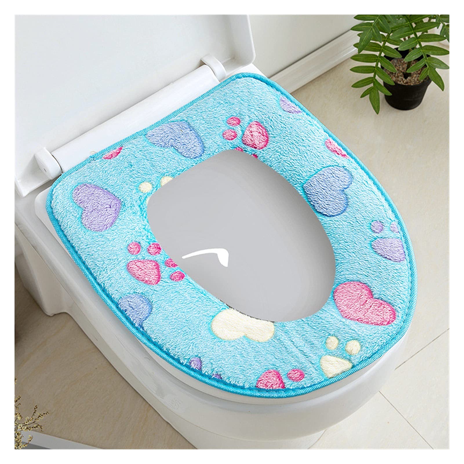 Selbstklebende Toilettensitzpolster – Weich, Duftend, 36,4x35x0,6 Cm – Sicherer Halt, Für Zuhause, Reise & Kinder – In Farblich Verlauf (Weiß-Grün)