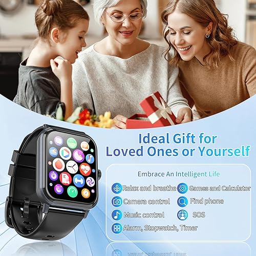 Miniatura 8 de Reloj inteligente para hombres y mujeres con llamadas, rastreador de actividad física de 1.83 pulgadas con monitor de frecuencia cardíacasueño,