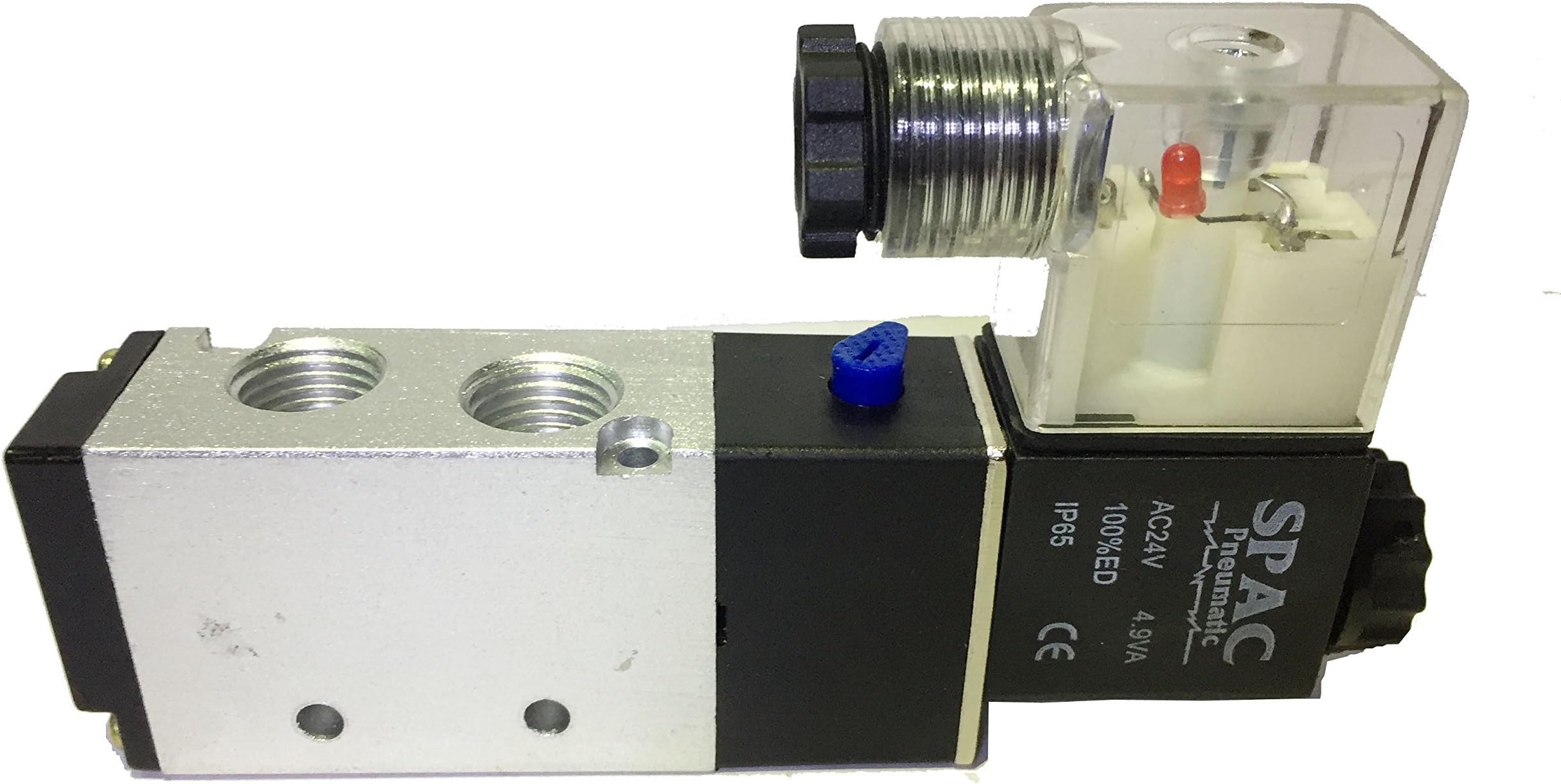 Quims 5/2 Way Single Solenoid Valve 1/4" (5 Port 2 Position), Coil Volt 24 V DC (24)