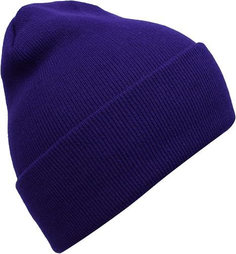 Beanie Soft Knit Hat Eggplant 