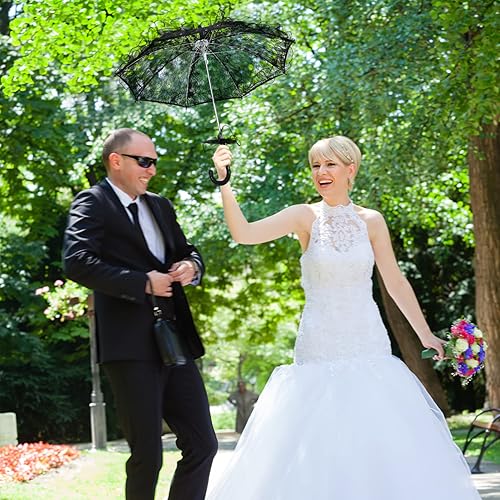 Miniatura 4 de ABOOFAN Sombrilla de encaje vintage para boda, sombrilla de encaje vintage, sombrilla de boda, sombrilla de novia, sombrilla de fotografía,