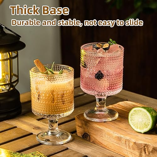 Miniatura 3 de Hobnail - Juego de 8 vasos de agua, copas de agua vintage, juego de copas de hobnail de 8 onzas, elegantes copas de agua, vasos de vidrio con tallo