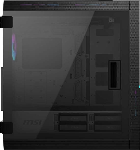 MSI MPG SEKIRA 500X Full Tower Gaming Computer Case Black, 3X 200mm ARGB + 1x 200mm + 1x120mm ARGB Fan, 8 Channel ARGB Hub, USB Type-C, Tempered Glass, MSI Center, E-ATX, ATX, mATX, Mini-ITX
