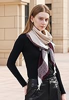 Vista 101 de Wander Agio - Bufanda envolvente con diseño a cuadros o triangular para mujer, cálida y larga, de punto, sensación de cachemira, chal