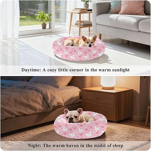 Miniatura 4 de KLL Animal Duckling Valentine Warm & Soft Pet Cat Beds fluffier Calming Bed for Small Size Pets Sleeping Camas para mascotas Grandes