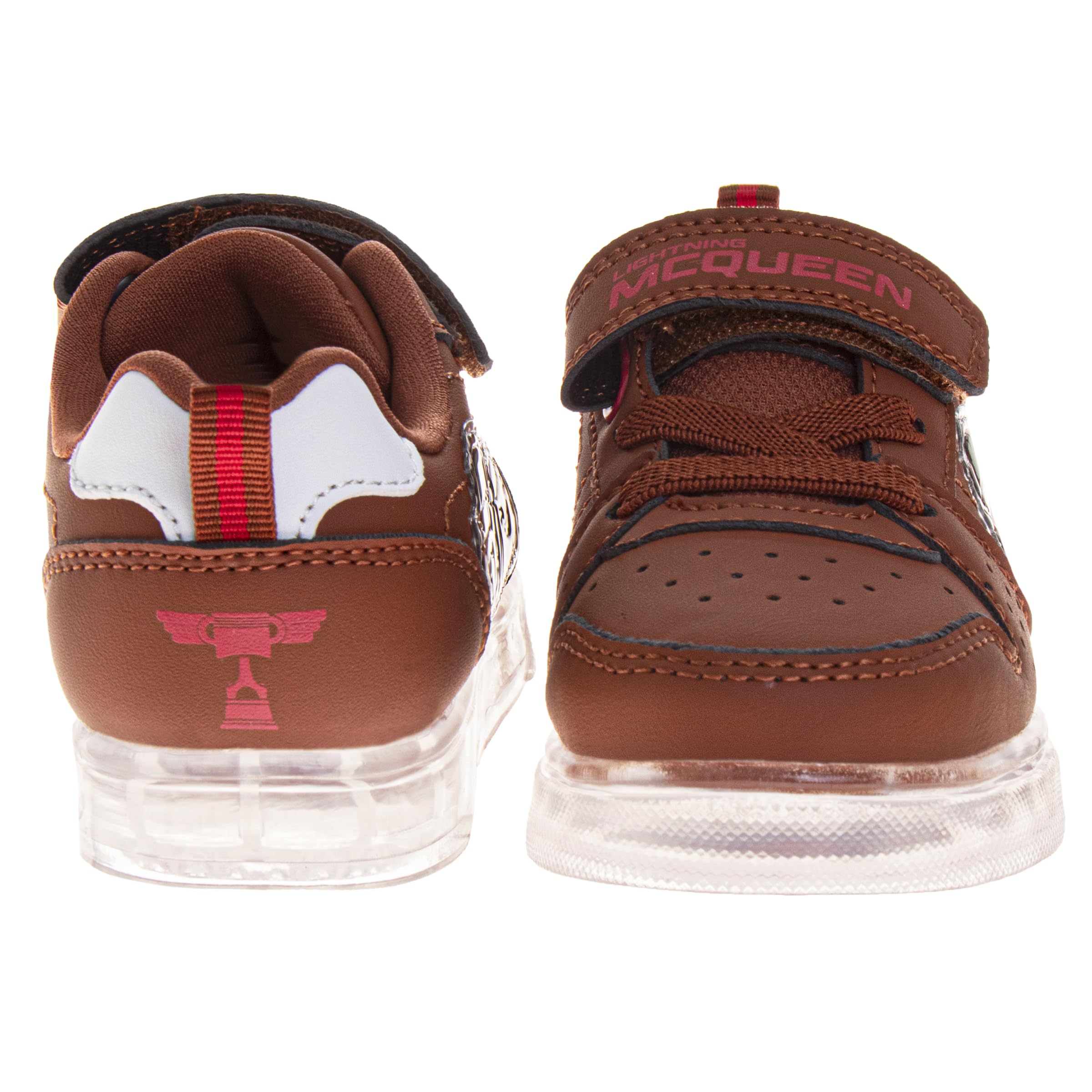Disney Pixar Cars - Scarpe da ginnastica Saetta McQueen Tow Mater, con luci a LED, senza lacci, traspiranti, scarpe da ginnastica Mater Rust Marrone, taglia 38-42, per bambini piccoli