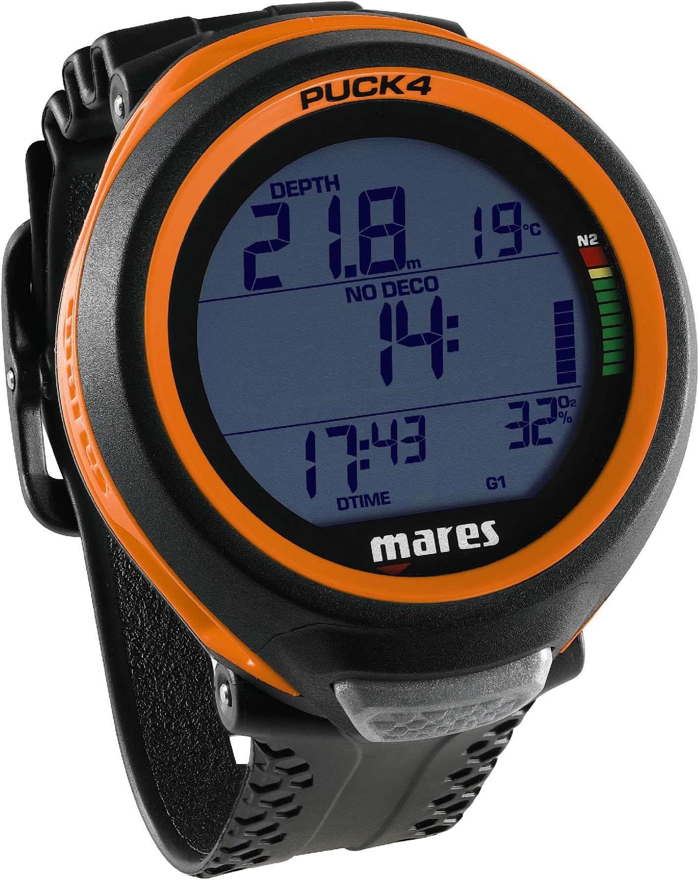 Puck 4 Dive Computer - Black/Orange
