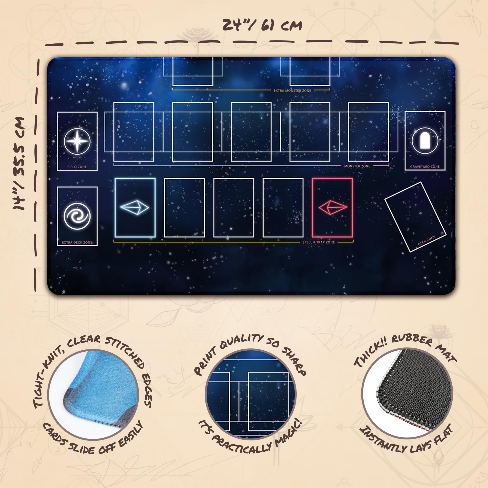 Amazon.com: Paramint Stardust, One-Player (Stitched) - For Yugioh Playmat -  Compatible with Yu-Gi-Oh, TCG - Master Rule Duel Field Zones, Large  1-Player Card Game Mat