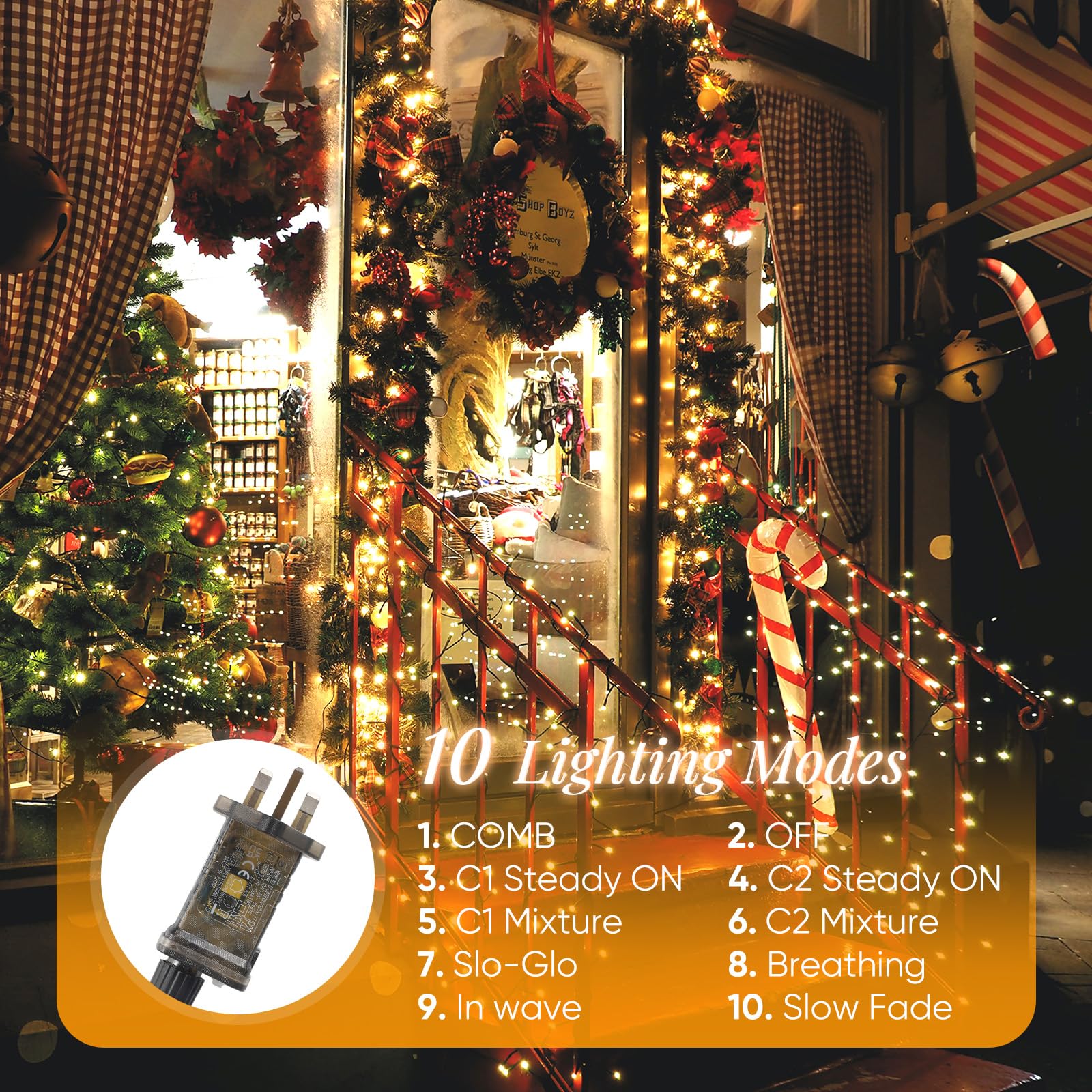 SALCAR 23m Christmas Fairy String Lights with 8 Modes, Memory & Timer Function, IP44 Waterproof, Cold and Warm White - Image 2