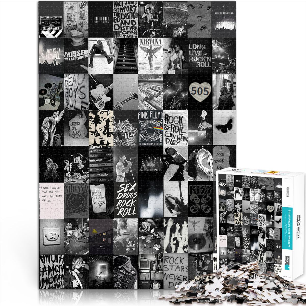 Puzzle Difficile pour Adultes 2000 pièces Collage de Style Noir et Blanc Fabriqué en Carton pour Les 14 Ans et Plus Jeu de Puzzle Offert en Cadeau à Toute la Famille。Taille：70x100cm/27.5x39.3pouce