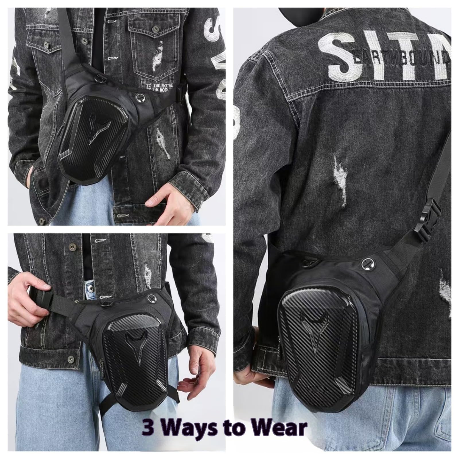 Marsupio da Gamba Moto, Marsupio Cosciale per Uomo e Donna, EVA Impermeabile Borsa da Gamba, Borsello da Moto, Marsupio Sportivo da Gamba per Ciclismo, Viaggio, Campeggio, Pesca