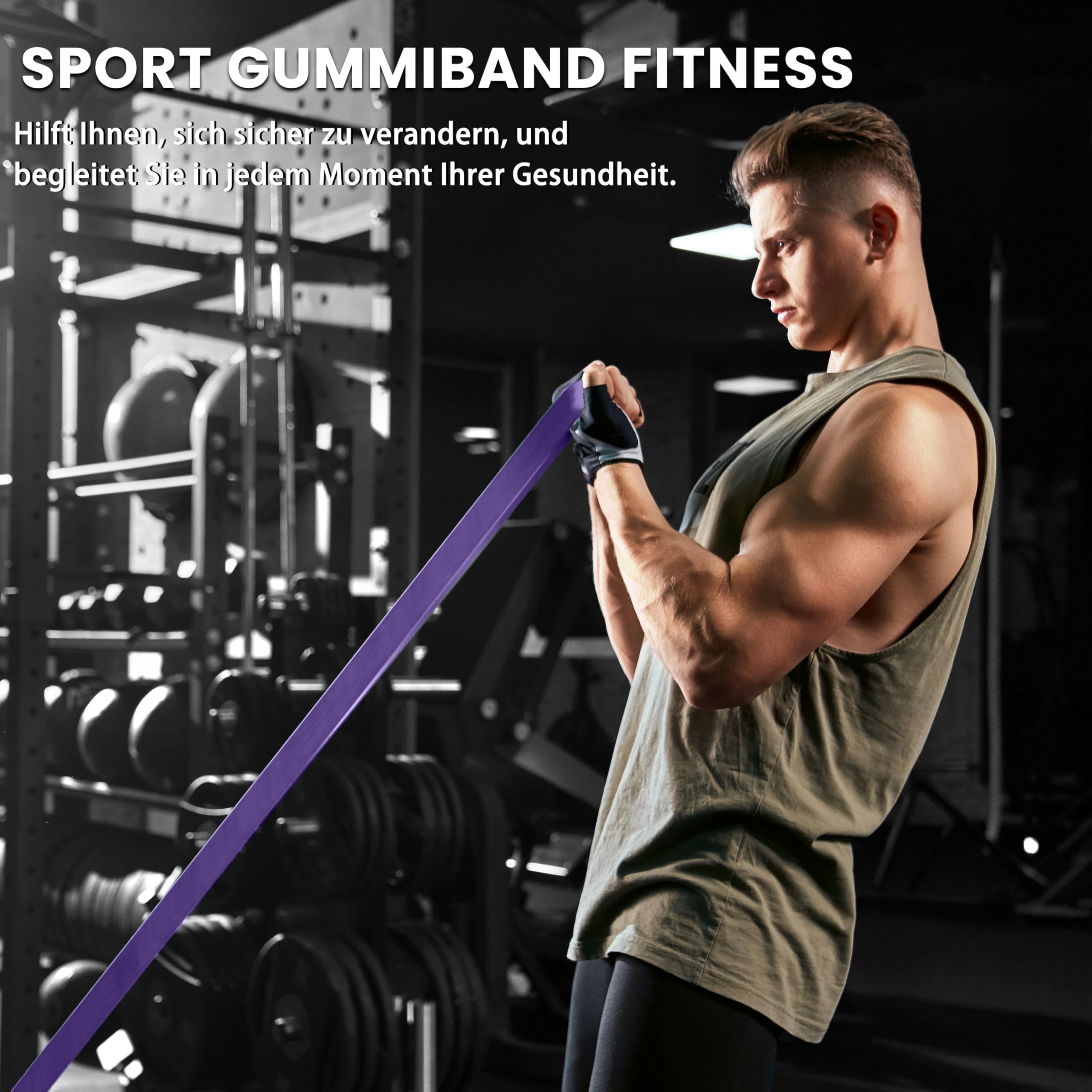 Fitnessbänder – 4-Stufen Resistance Bands Set mit Türanker, Terrabänder für Klimmzüge, Krafttraining, Yoga & Stretching