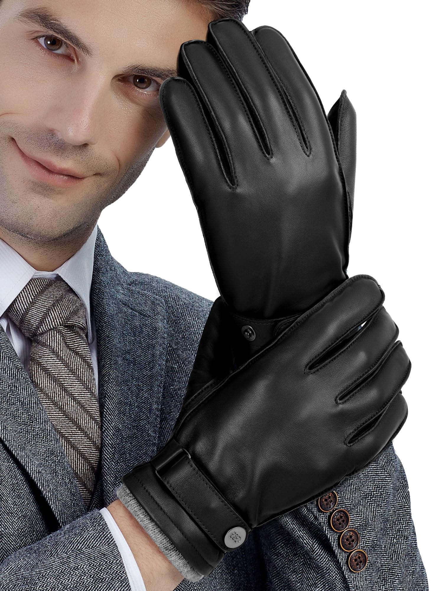GSG leather gloves for men Sheepskin Classic Driving Gloves