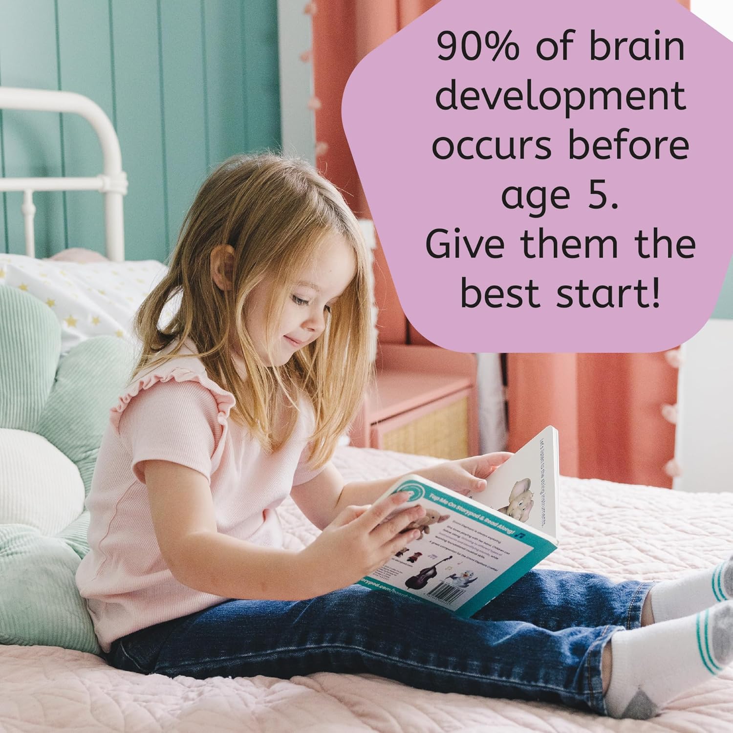 Storypod Learning-First Audio Play System Starter Set Plus Interchangeable Teal Sleeve Interactive Educational Toy & Storyteller Boys & Girls Young Kids Toddlers & Preschoolers (Teal)