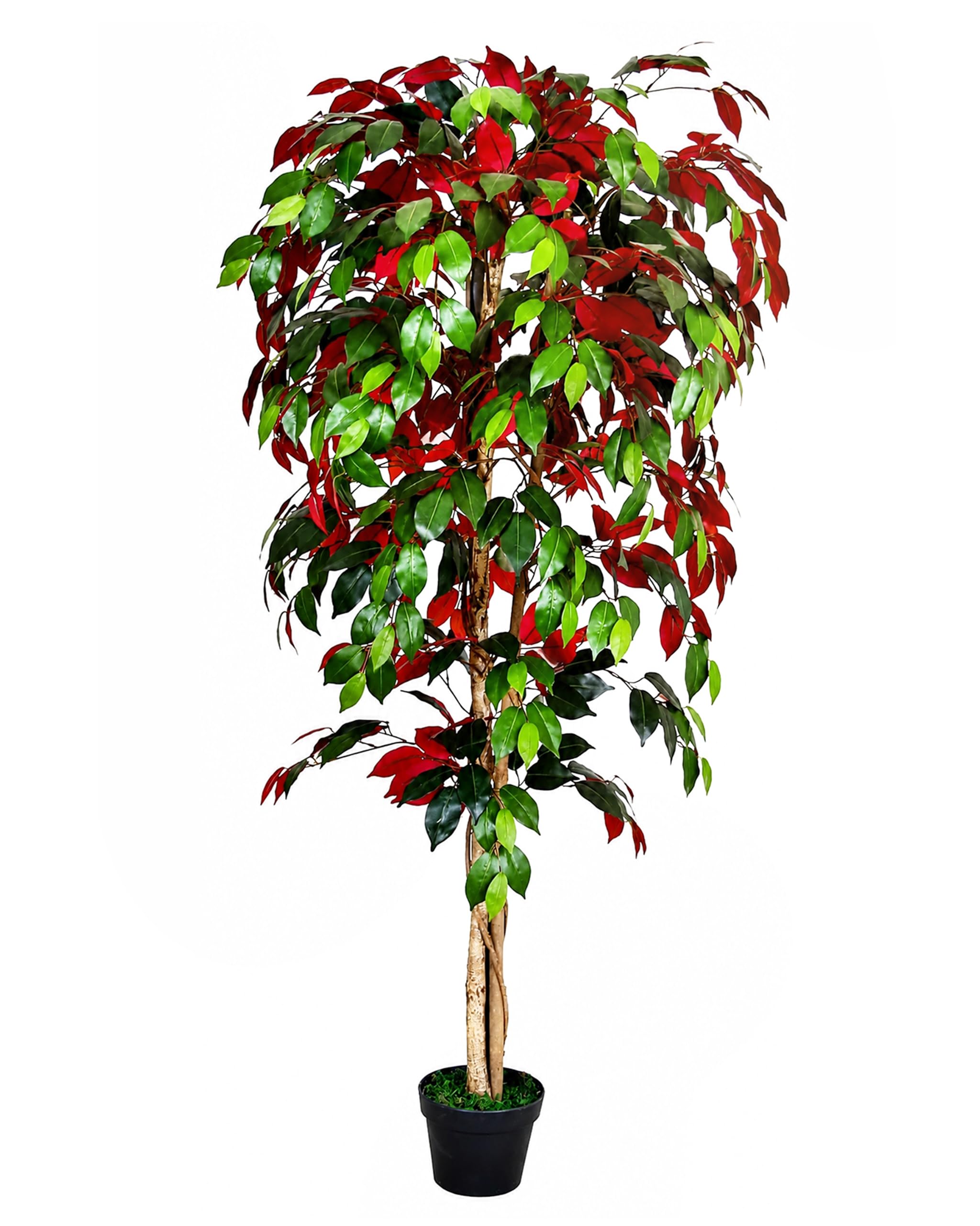 Rouge Ficus Benjamina Plante Arbre Artificielle Artificiel 150cm Decovego