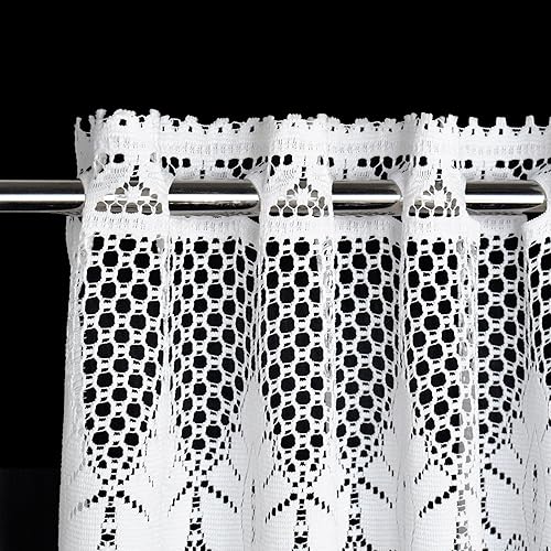 Miniatura 3 de Molaxhome Homey Cenefa de tratamiento de ventana con diseño de flores rosas bordadas y hojas de vid, ideal para cocina y dormitorio