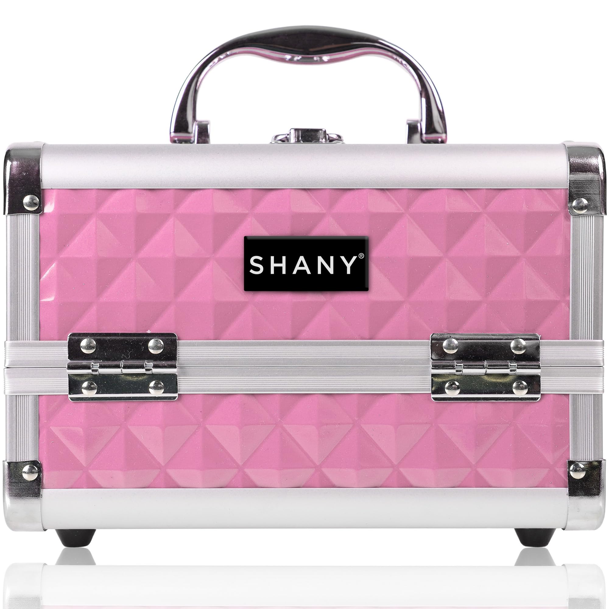 Mini MakEUp Train Case With Mirror - Polite Pink