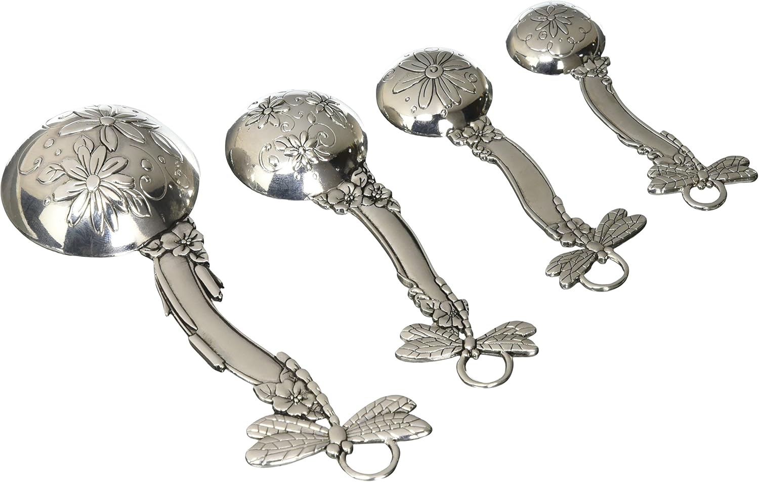 Ganz 4-Piece Set, Dragonflies Measuring Spoon, One Size, silver