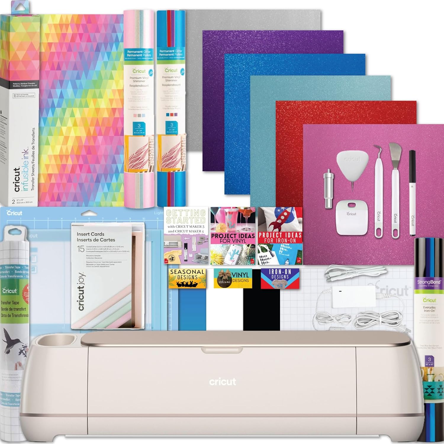 Cricut Maker 4 Machine Ultimate Bundle- Rainbow Vinyl Sampler, Infusible Ink, Card Making Kit, Iron-On Sampler Roll, Tool Set and Cutting Mats, Beginner Cutting Machine Set for Die-Cutting Projects Ultimate Card Making - Image 1 of 7
