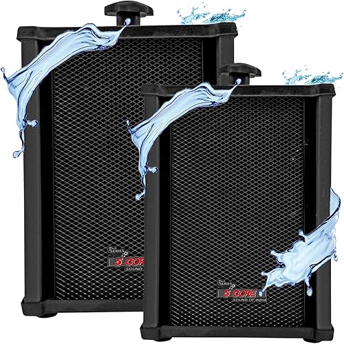 Miniatura 9 de 5 CORE Pareja de altavoces para exteriores estéreo en pared 100 W pico montaje pasivo con cable impermeable patio casa garaje interior exterior 15W