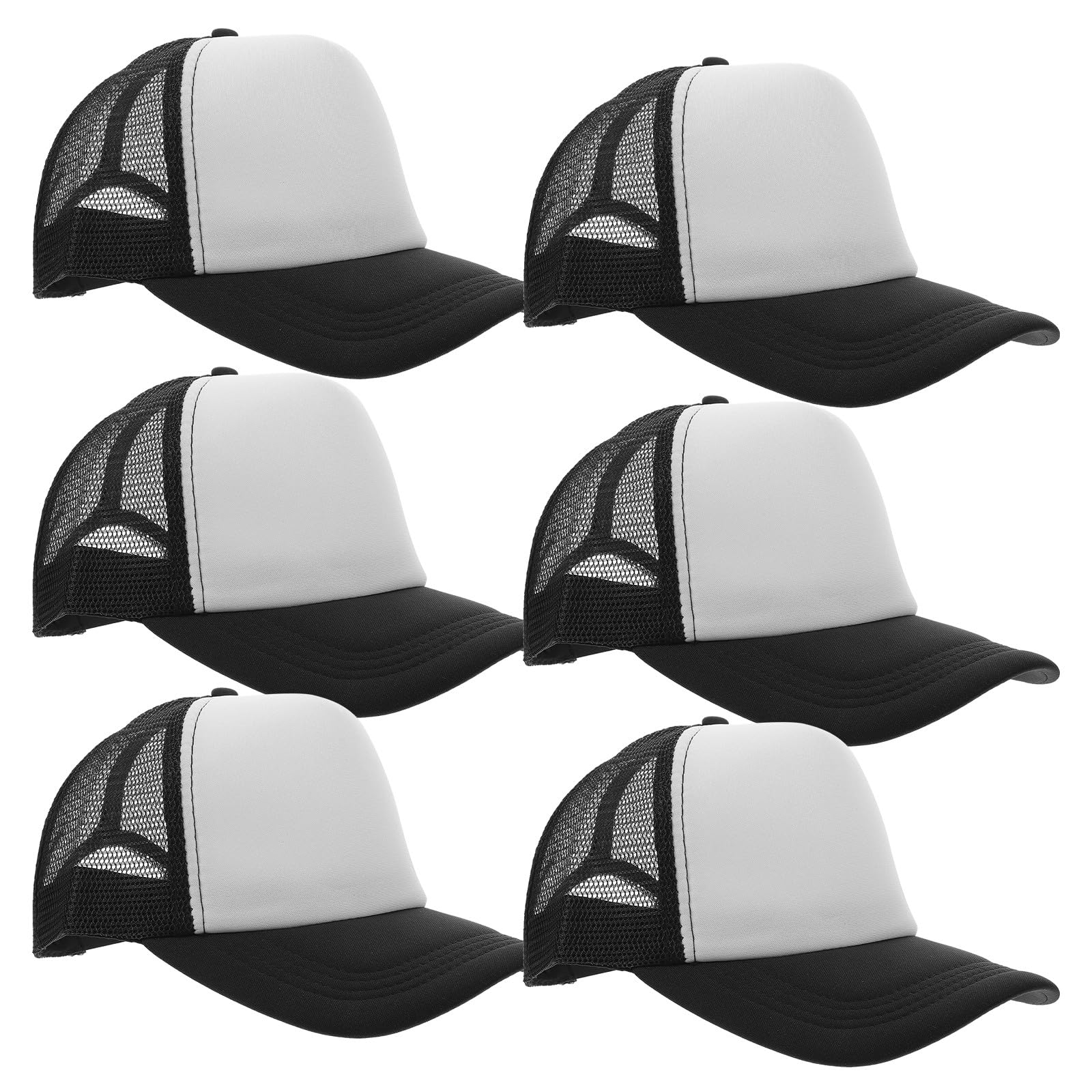 10 Stück Atmungsaktive Mesh Baseballkappen aus Polyester Unbedruckt für Selbstgemacht Wärmetransfer Einheitsgröße Outdoor Trucker Caps für Damen Herren
