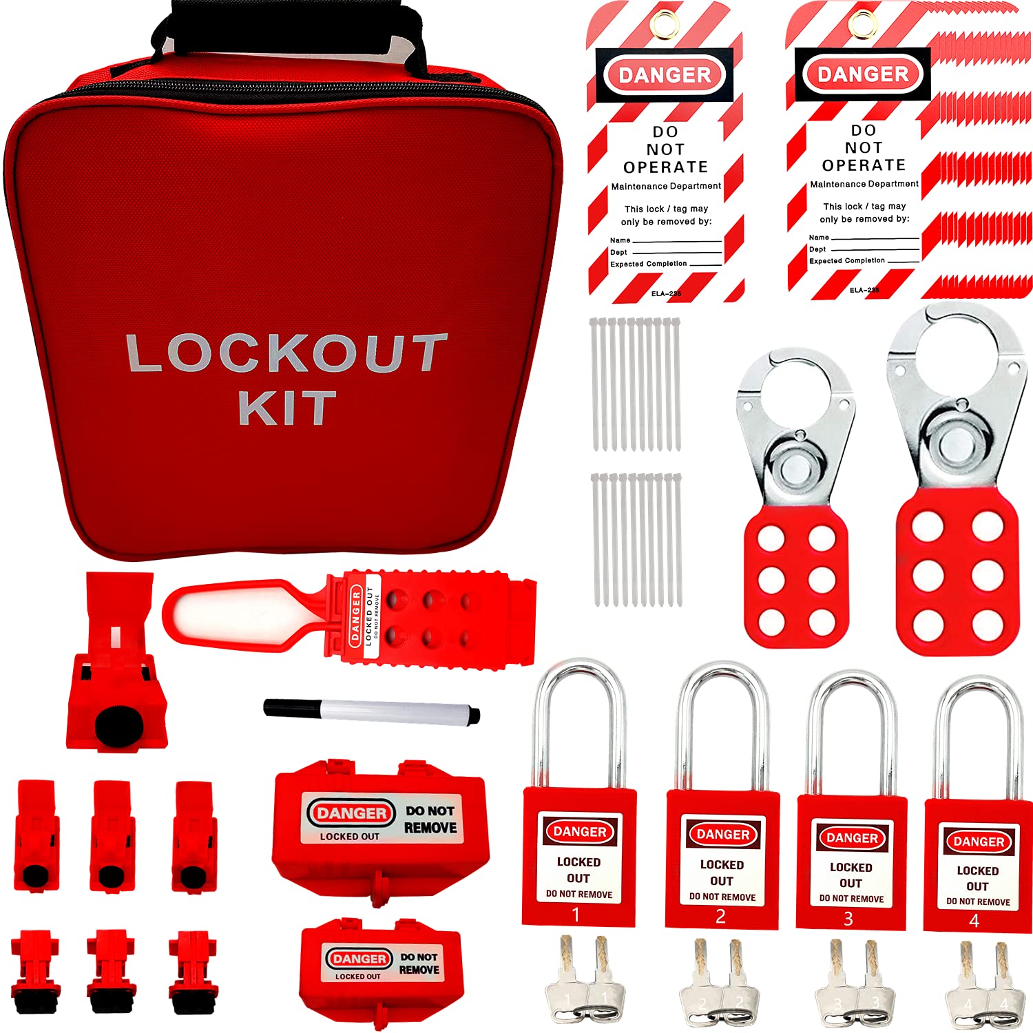 Buy Lockout Tagout Kit - Clamp-On Circuit Breaker Lockout, Group ...