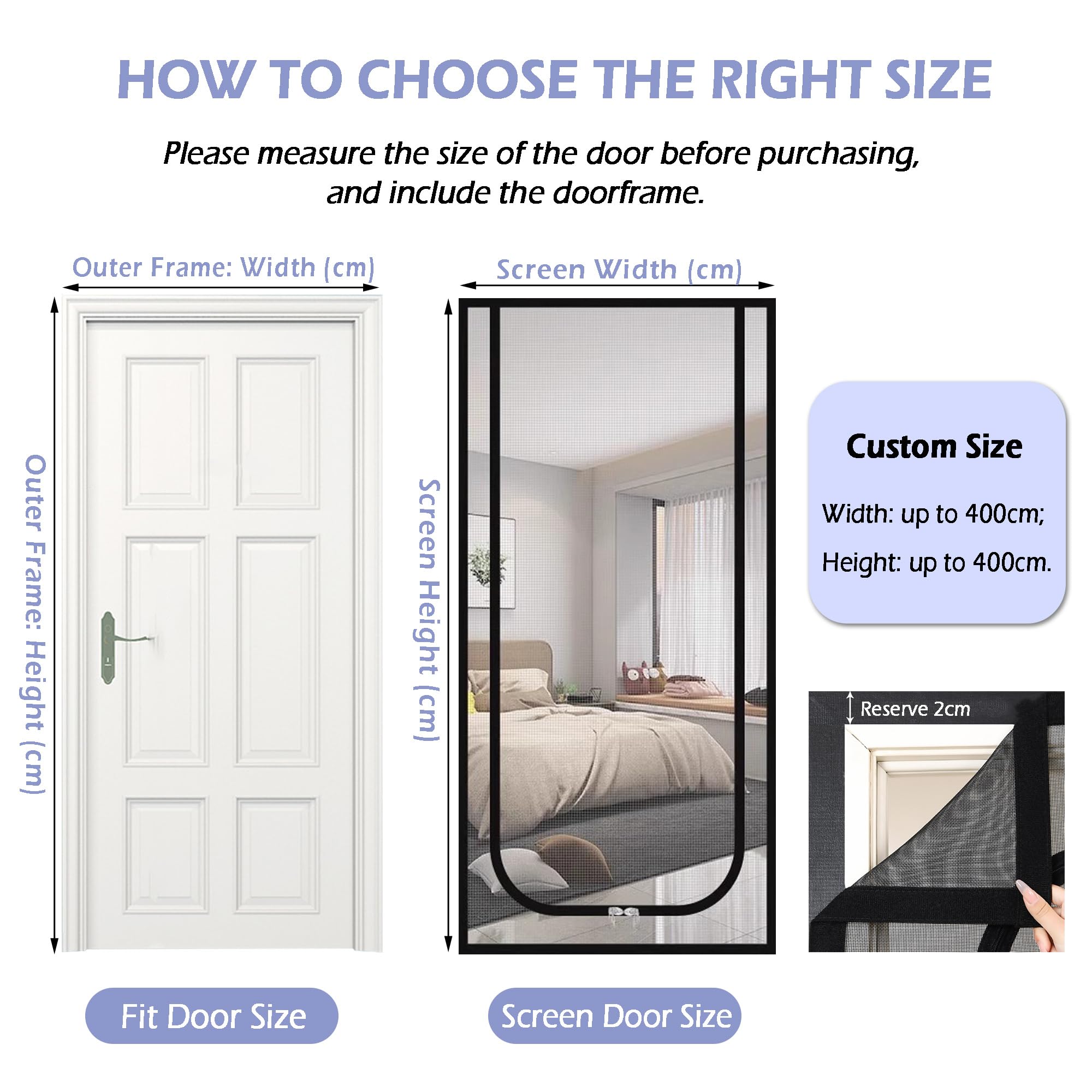 Tenda antimosche personalizzata per animali domestici, balcone, camera da letto, porta per gatti, per tenere lontani gli insetti con cerniera, impedisce che cani e gatti escano da casa (larghezza x