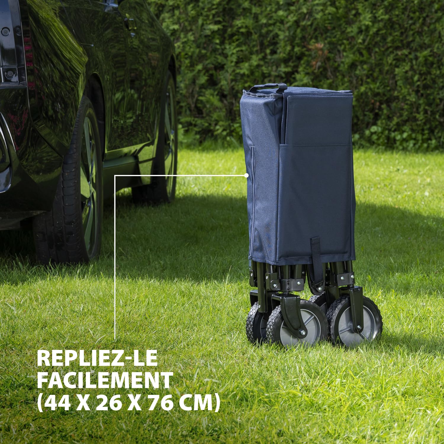 Chariot pliable Campart HC-0910 – Capacité de 70 kg – Bleu, Unique