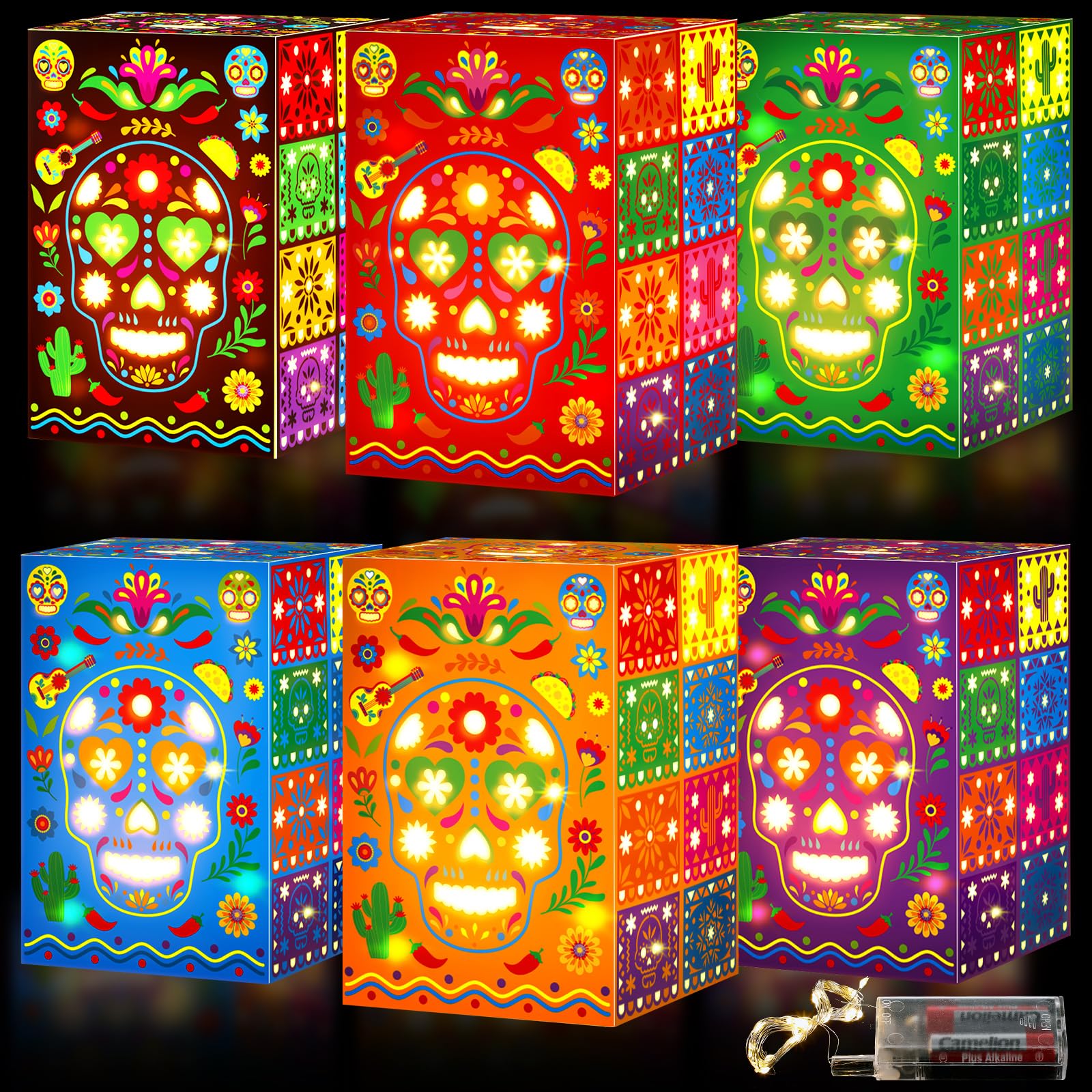 Bougies mexicaines LED tête de mort pour illuminer vos soirées d'Halloween et fêtes