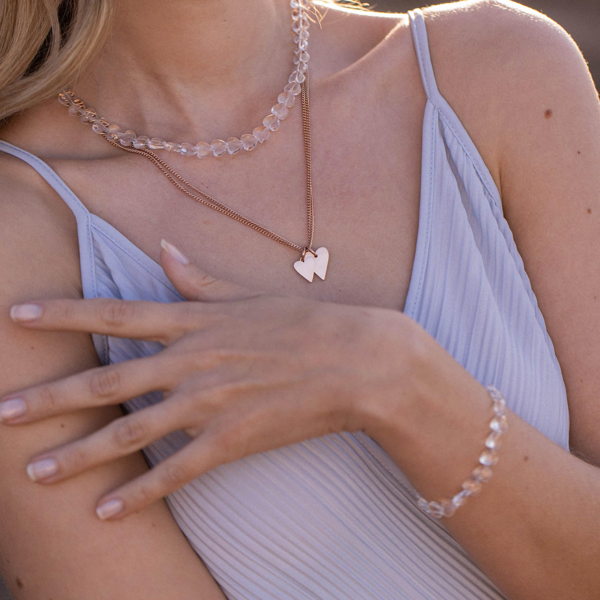 Purelei Share Love Kette aus 2 Halsketten mit Herzanhängern - Partnerkette, Freundschaftskette und Kette für 2 Personen - Damen Halskette aus Edelstahl - Geschenk für Freunde und Lieblingsmenschen