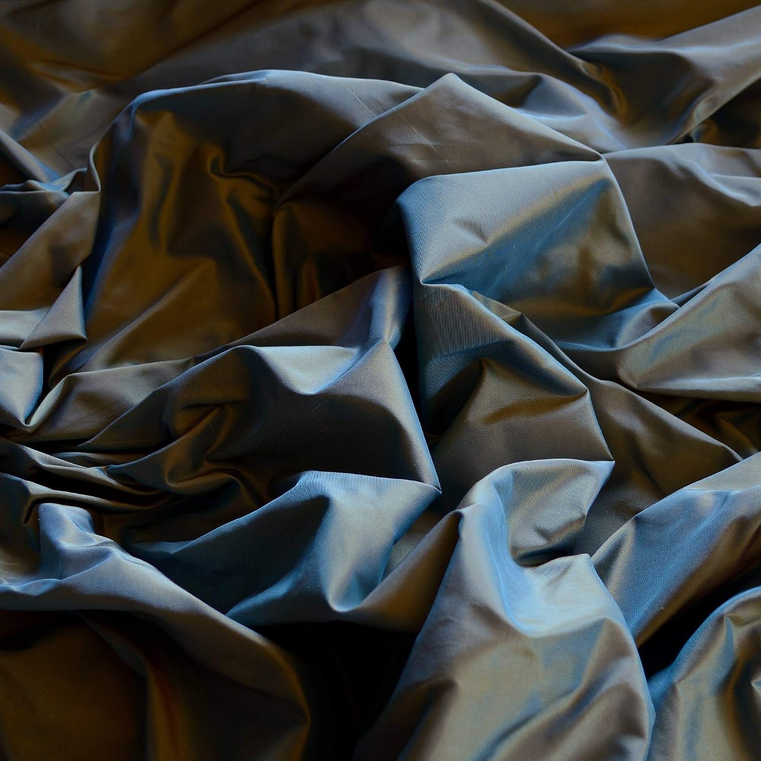 Blue/Gold Iridescent Silk Taffeta, 100% Silk Fabric, by The Yard, 54" Wide