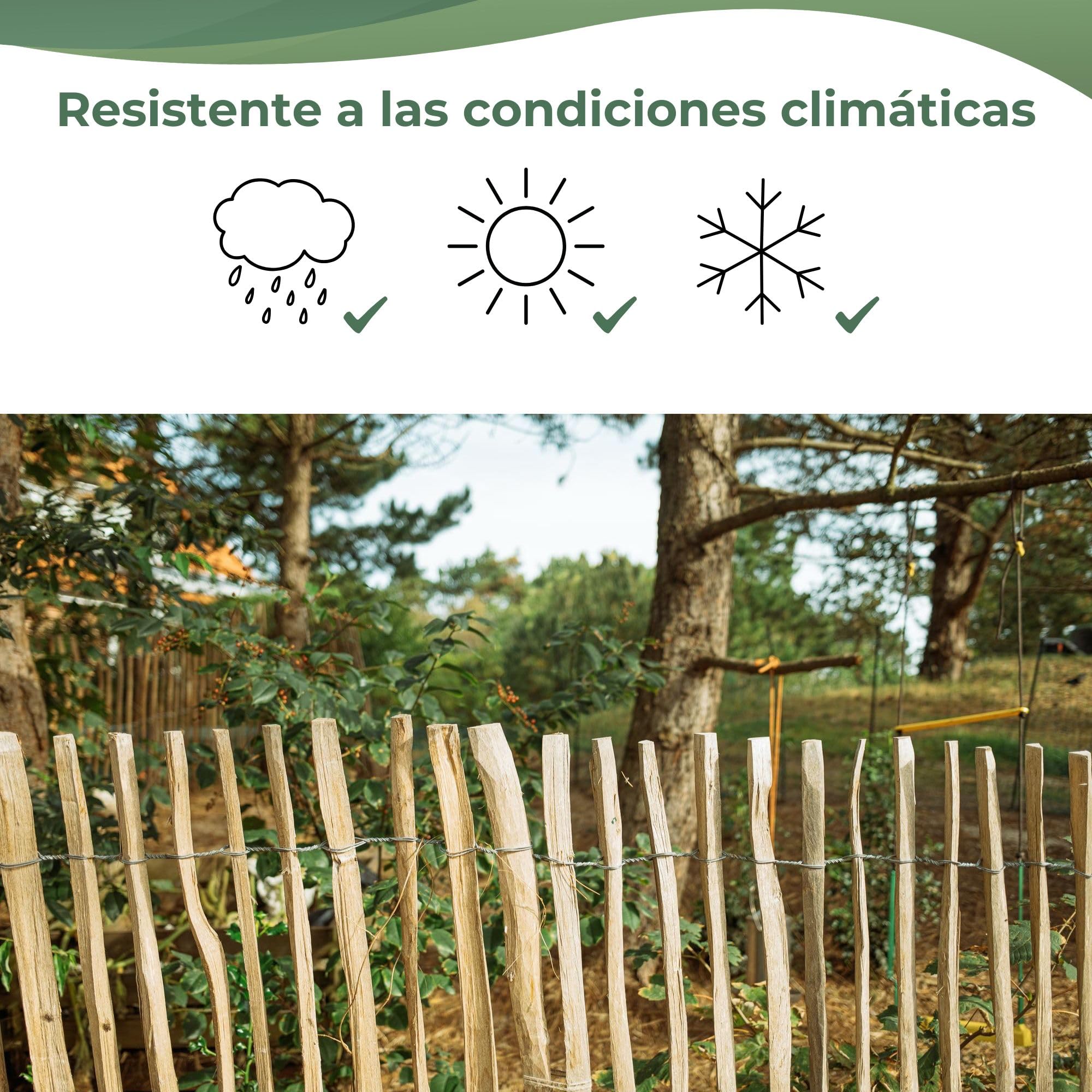 Creative Home Valla de Madera de Avellano | 120 cm de Altura y 5 m de Largo | Valla Enrollable | Espaciado entre Listones 7-9 cm | Ideal para Bordes de Flores | Cerca de Jardín de Madera de Nogal