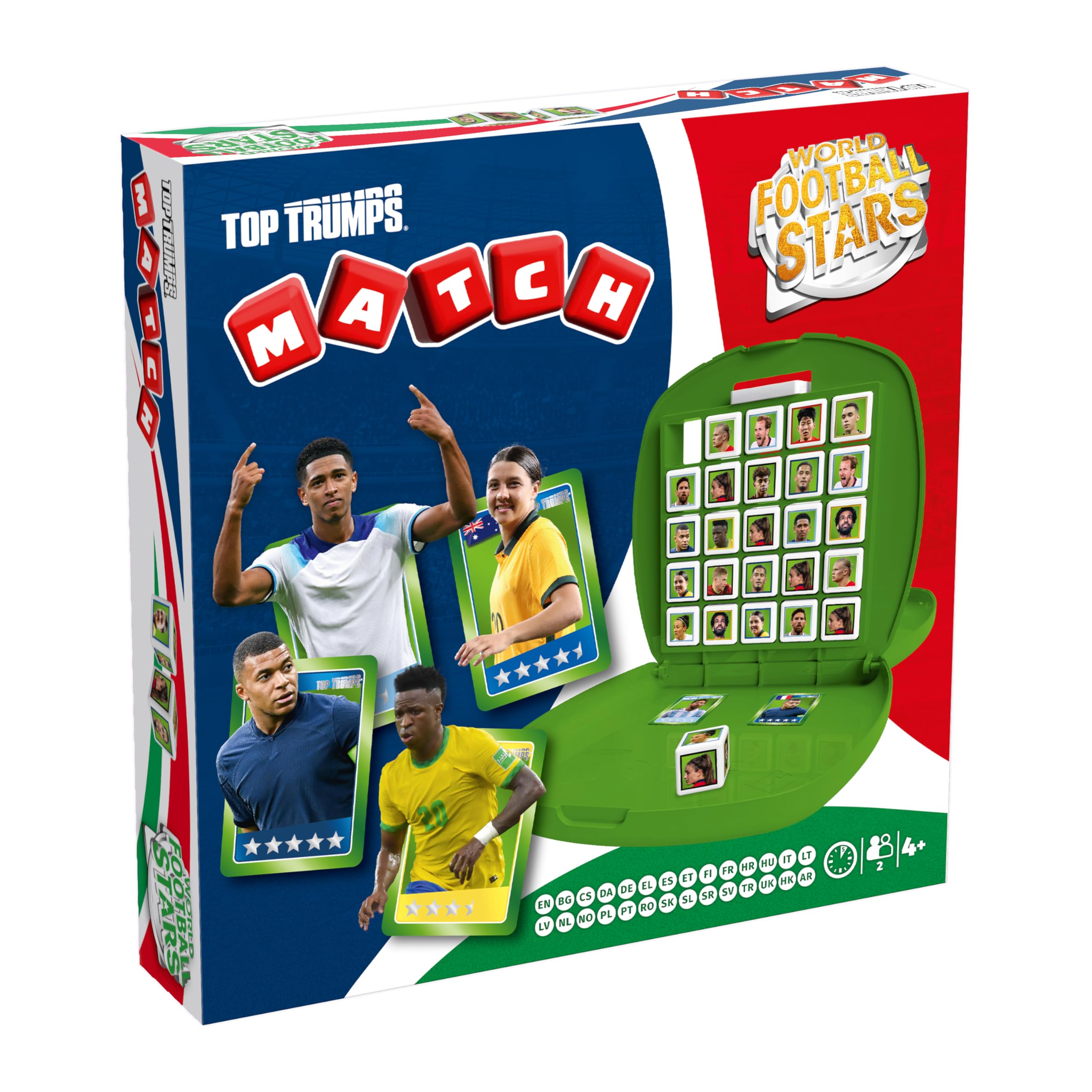 Top Trumps Match Weltfussballstars Edition - WFS Match Beliebte Brettspiele - Gedächtnisspiel für Familie und für Kinder - 2+ Spieler ab 4+ Jahren - Multilingual