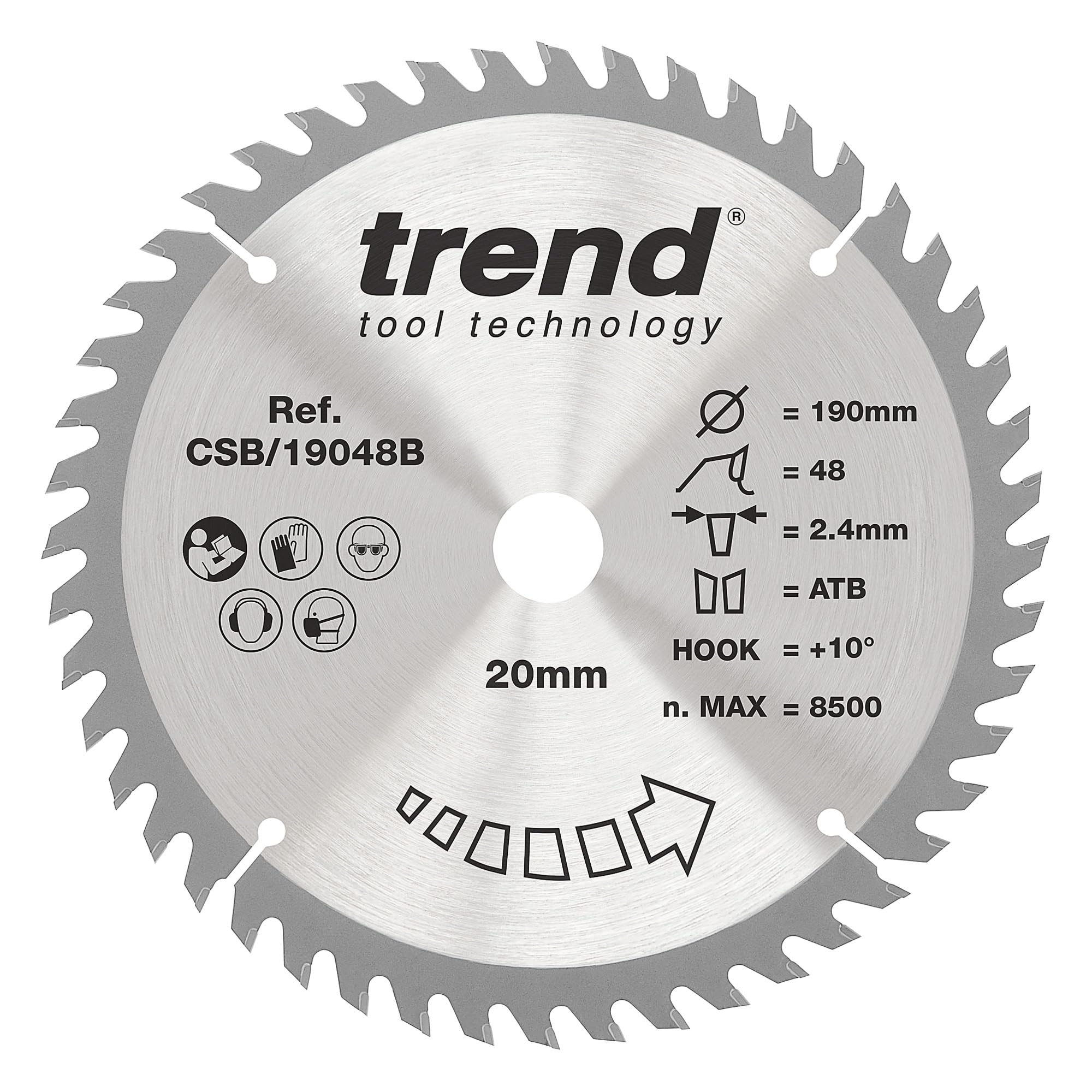 Trend Wood Circular Saw Blade 190Mm X 20Mm X 48T Csb/19048B