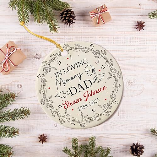 Vista 30 de Adorno de cerámica con cardenal personalizado en memoria amorosa, los seres queridos pueden dejar este mundo pero nunca dejan nuestros corazones