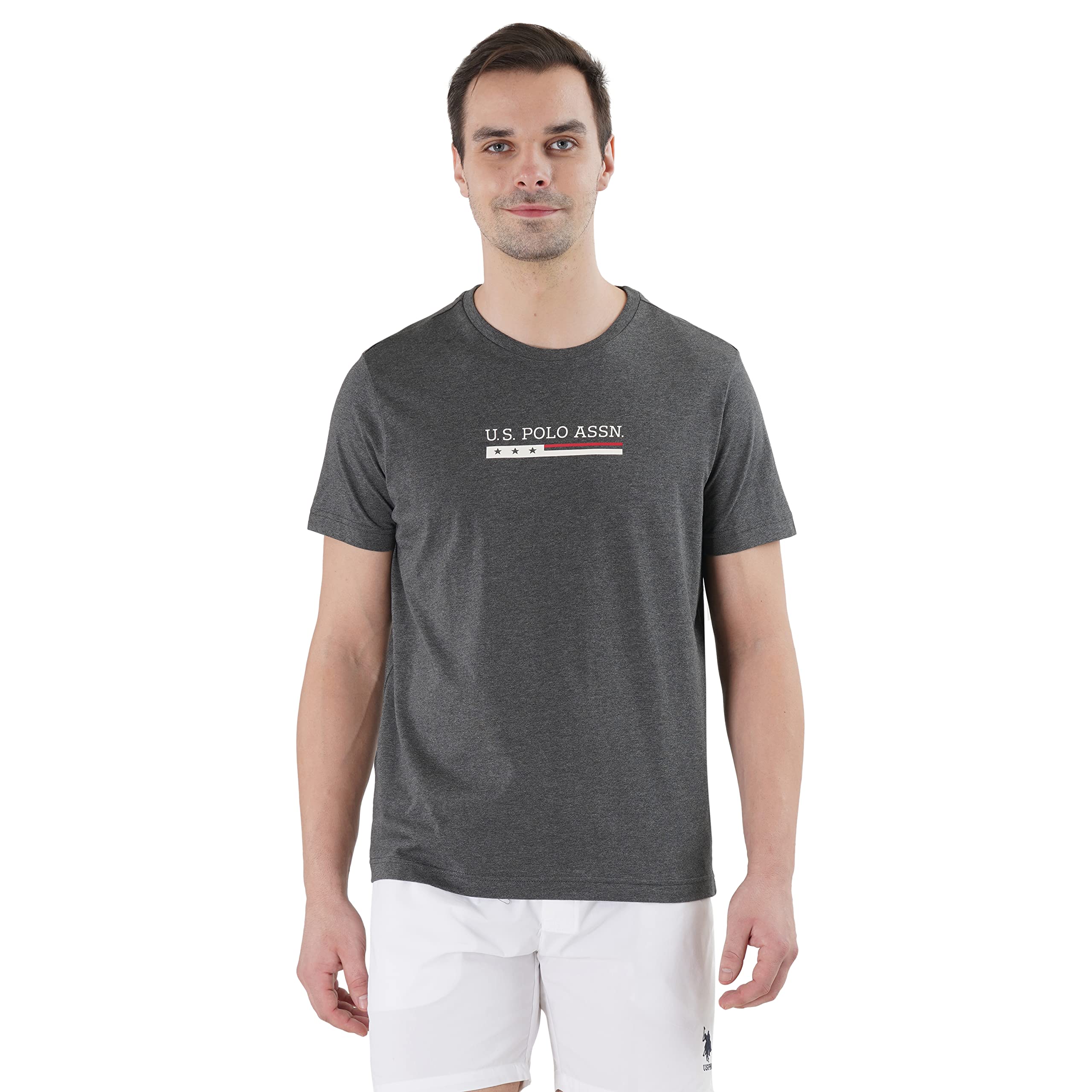 u.s. polo assn. Men's Cotton Regular Fit Crew Neck Brand Print Le001 Lounge T-Shirt - Pack of 1-picture-23