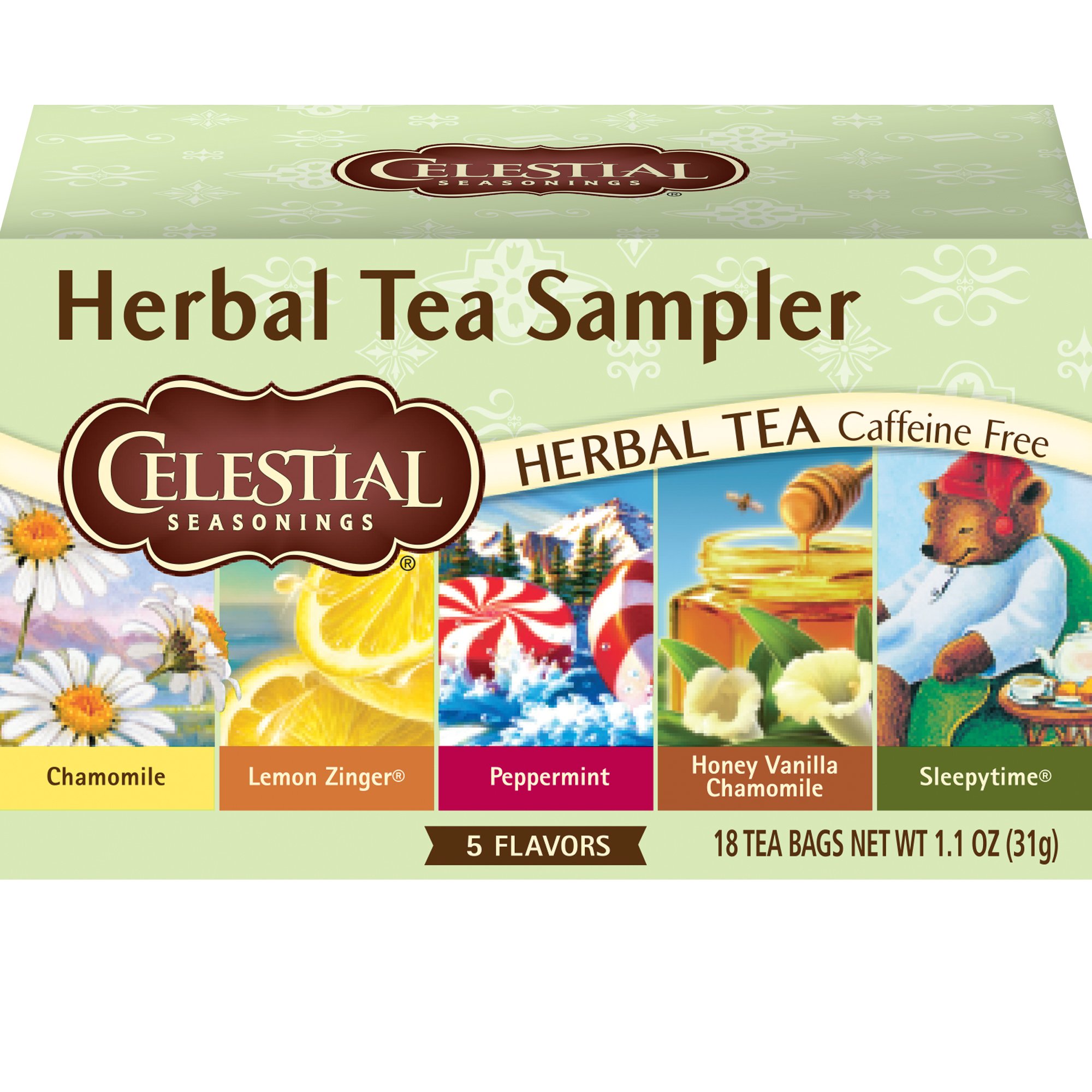 Celestial Seasonings Herbata ziołowa, próbnik herbaty ziołowej, 18 sztuk