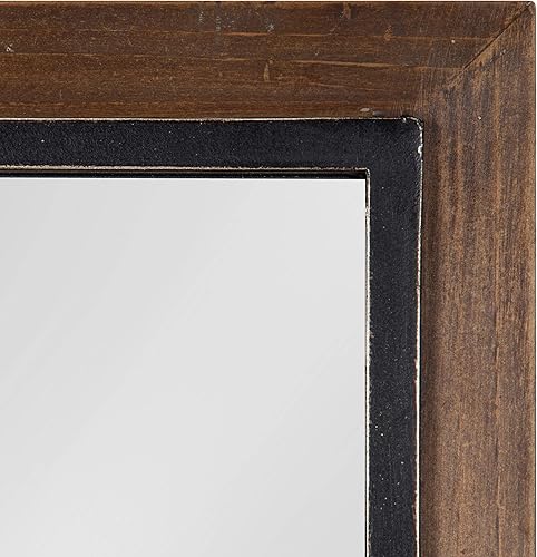 Miniatura 6 de Kate and Laurel Bakersfield - Espejo de pared de granja, 16 x 42, marrón rústico, espejos tradicionales de longitud completa para pared