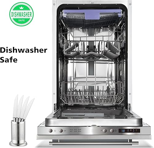 Miniatura 6 de 420J2. 6 Cuchillos de carne de acero inoxidable de alto carbono., Plateado