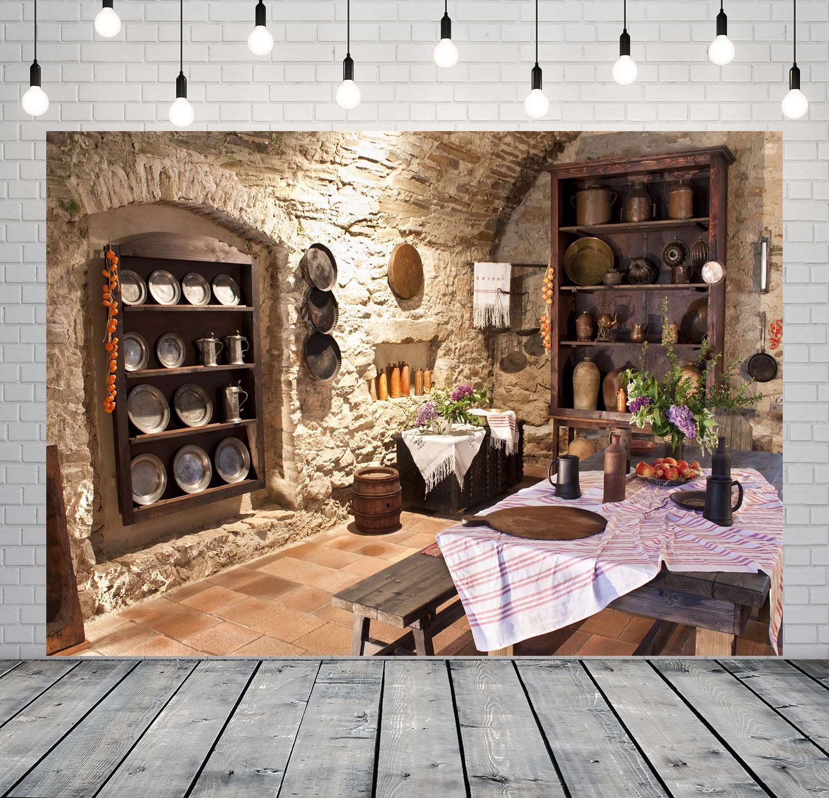 BELECO 3x2m Sfondo in tessuto per la vecchia cucina per la fotografia,muro di pietra antica,castello,interni della cucina,utensili da cucina,tavolo da pranzo,sfondo,ritratto,studio fotografico