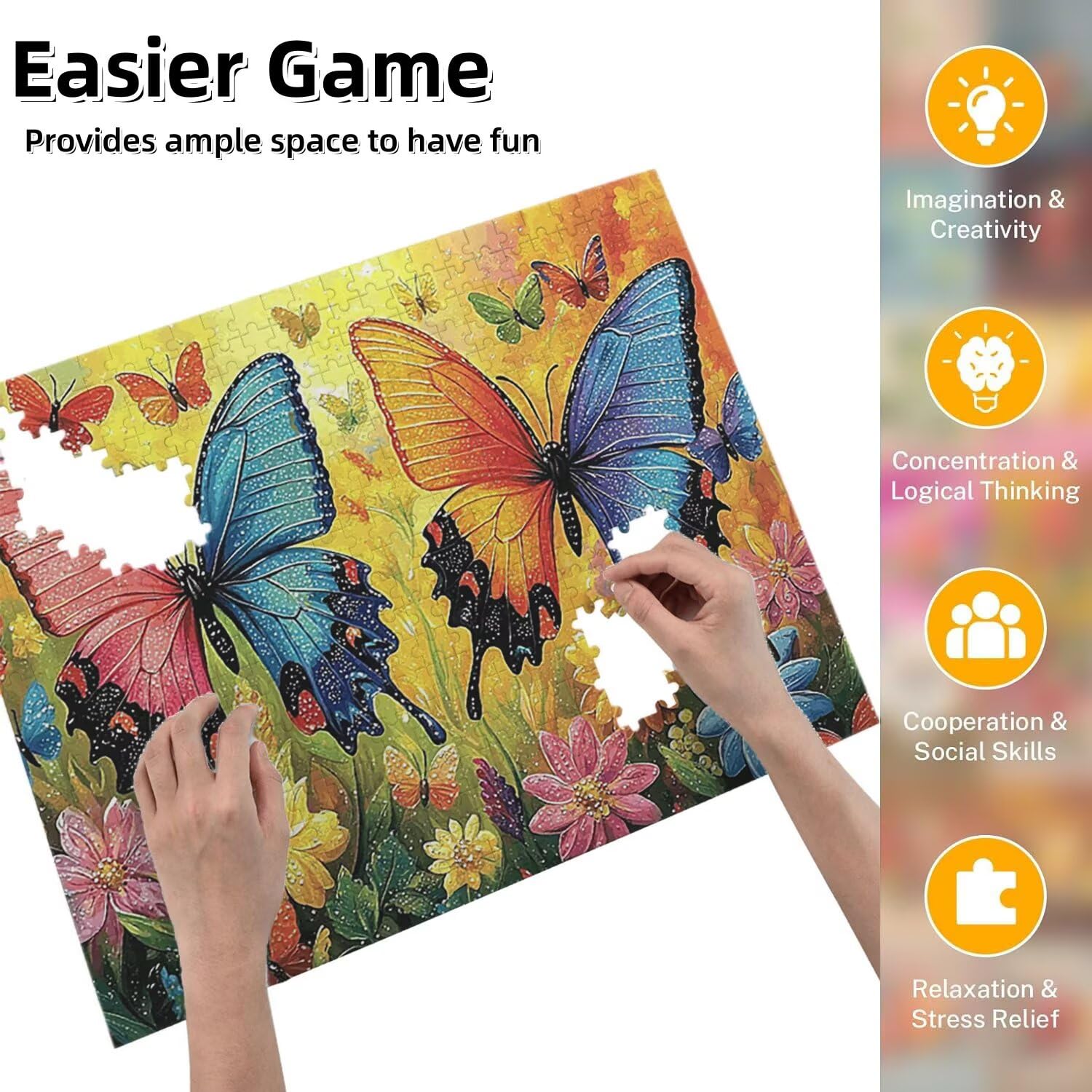 Jigsaw Puzzle, 5000 Pezzi Puzzle Classici, Farfalla Puzzle Rilassamento Intelligence, Mpossibile Difficile Puzzle Impegnativo per Adulti Puzzle Gioco Familiare, Regalo per Amore Amico Colorato fr01027