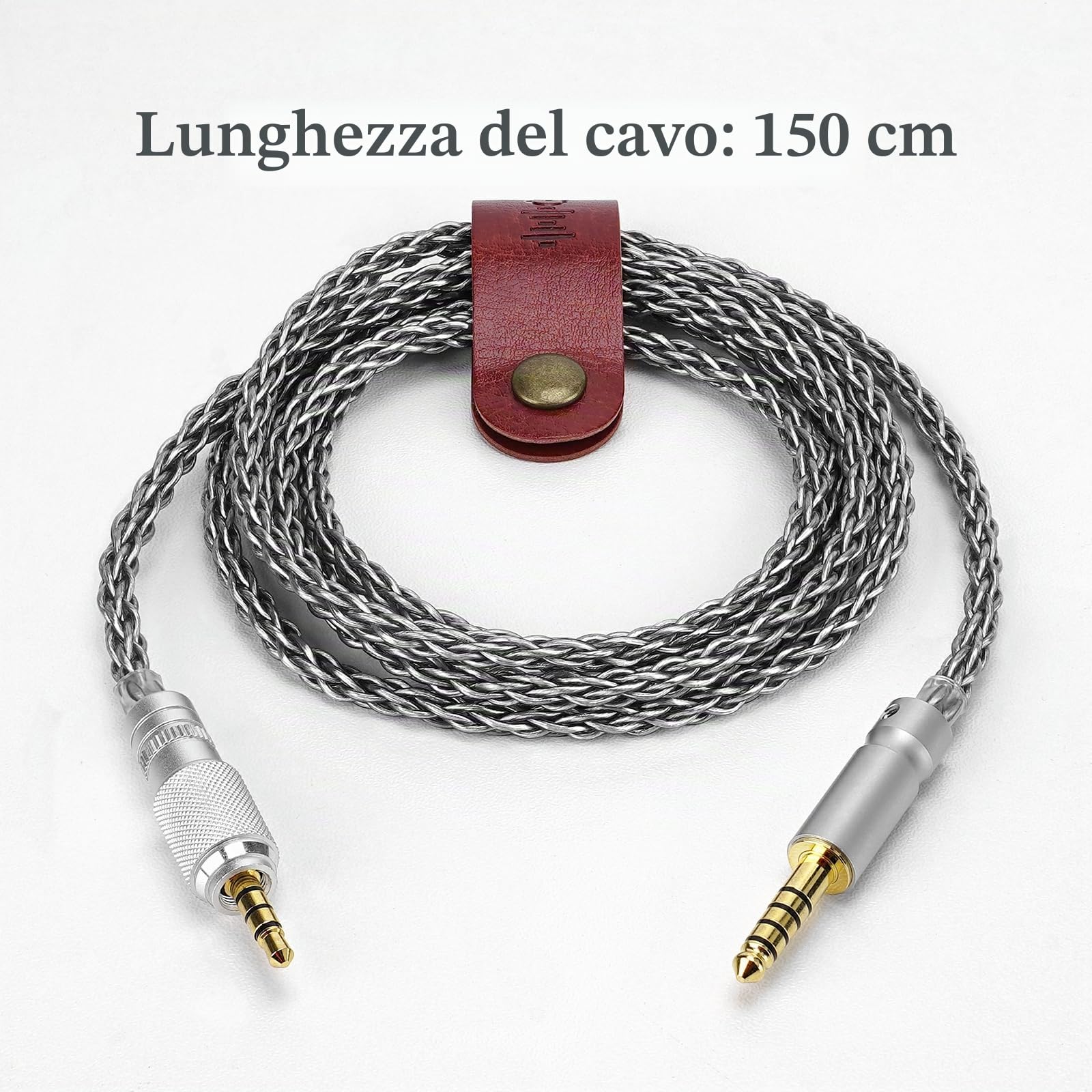 GEEKRIA Cavo audio di ricambio Apollo placcato argento da 4,4 mm a 3,5 mm compatibile con le cuffie Sony MDR-MV1 MDR-M1 MDR-M1ST con dispositivo di bloccaggio a manopola filettata (1,5 m)