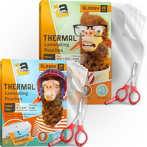 Miniatura 1 de Bolsas de laminación térmica 20 PC Tamaño de menú 11.5 x 17.5 y 30 piezas Tamaño carta 9 x 11.5