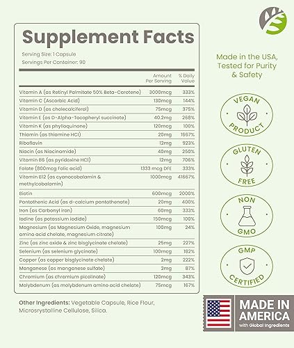 Miniatura 5 de BariSlim Cápsula multivitamínica bariátrica Once Daily - 60 mg de hierro - Vitamina bariátrica y suplemento para poscirugía WLS incluyendo bypass