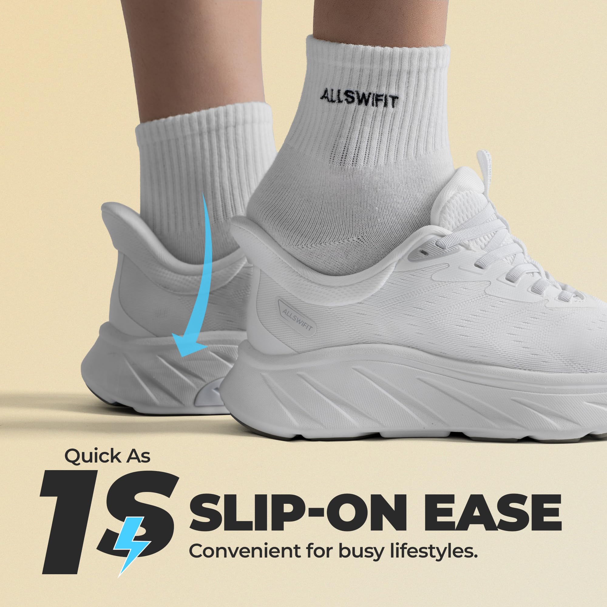 ALLSWIFIT Scarpe da Ginnastica Donna Slip On Traspiranti Comode per Camminare Allenamento Tennis Corsa Palestra StediBase Sneakers alla Moda