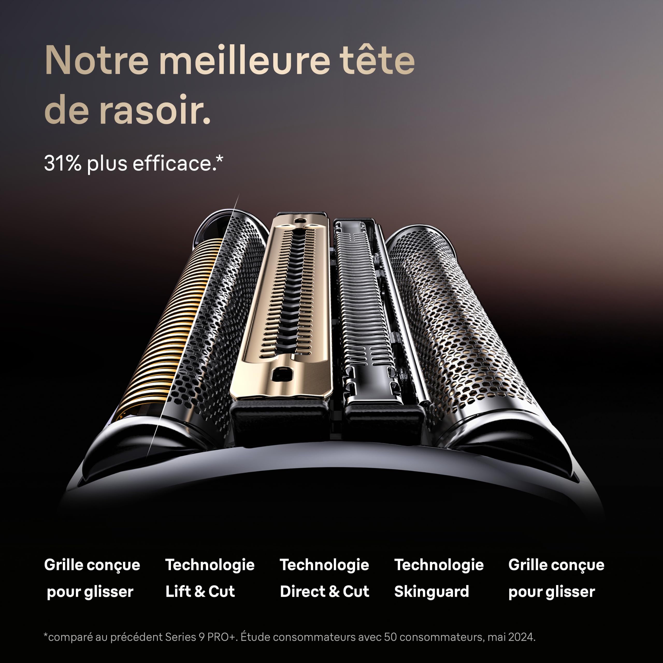 Braun Grille Rasoir Electrique Homme NEVO, Noire