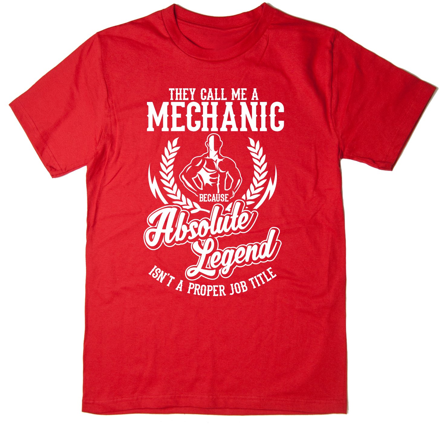Rocket Fuel Clothing Men's Red Rocket Fuel 'Mechanic - Absolute Legend' Funny Printed T-Shirt - Xl