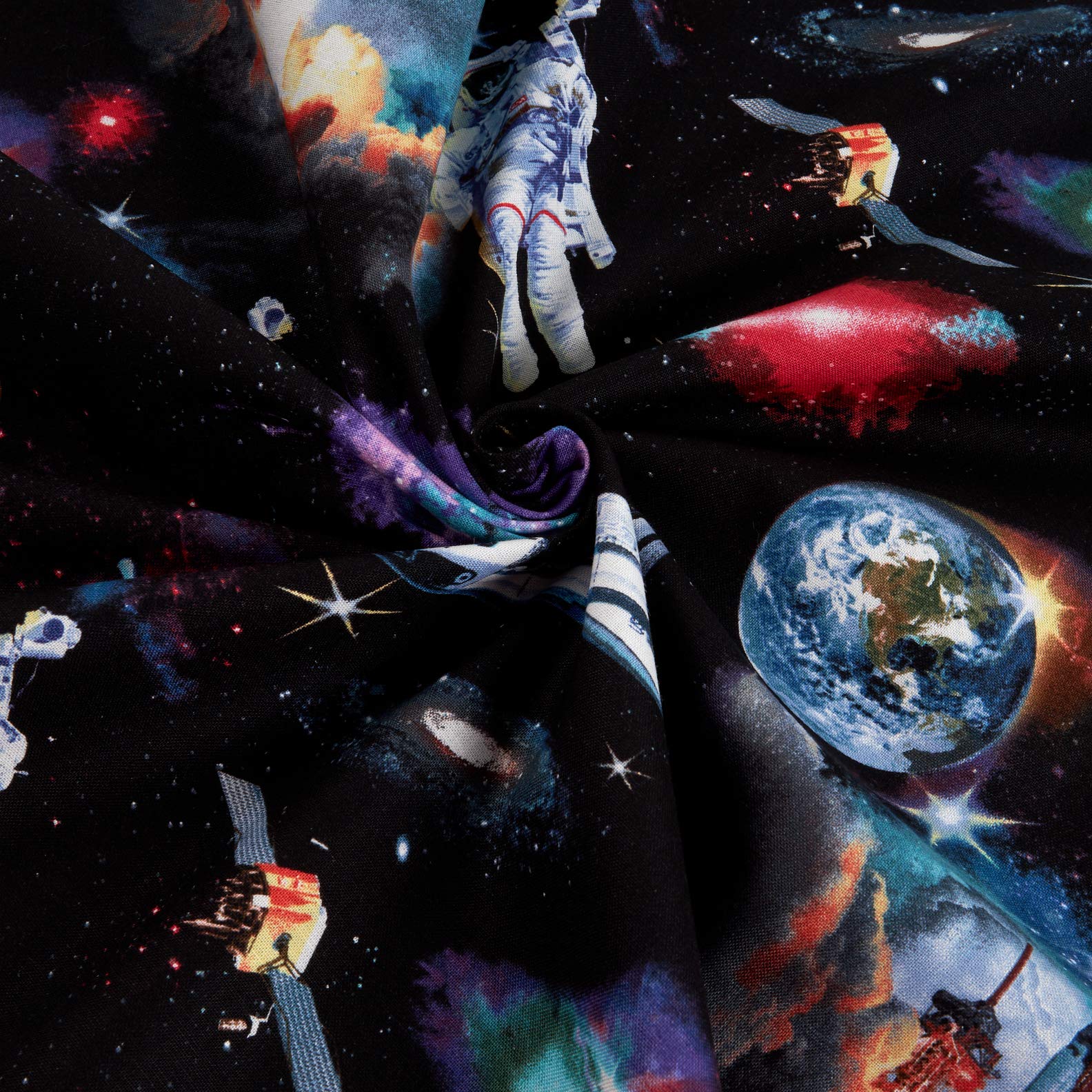 In Space Astronauts Black, Fabric by the Yard - Image 2